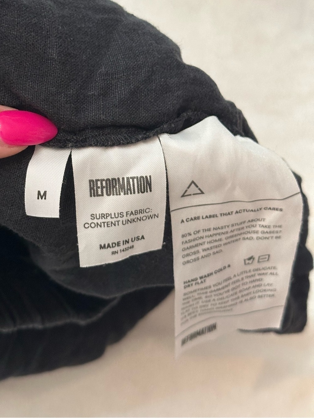 Reformation Women's Black Linen Lounge Shorts Size Medium 38796 - Picture 5 of 8